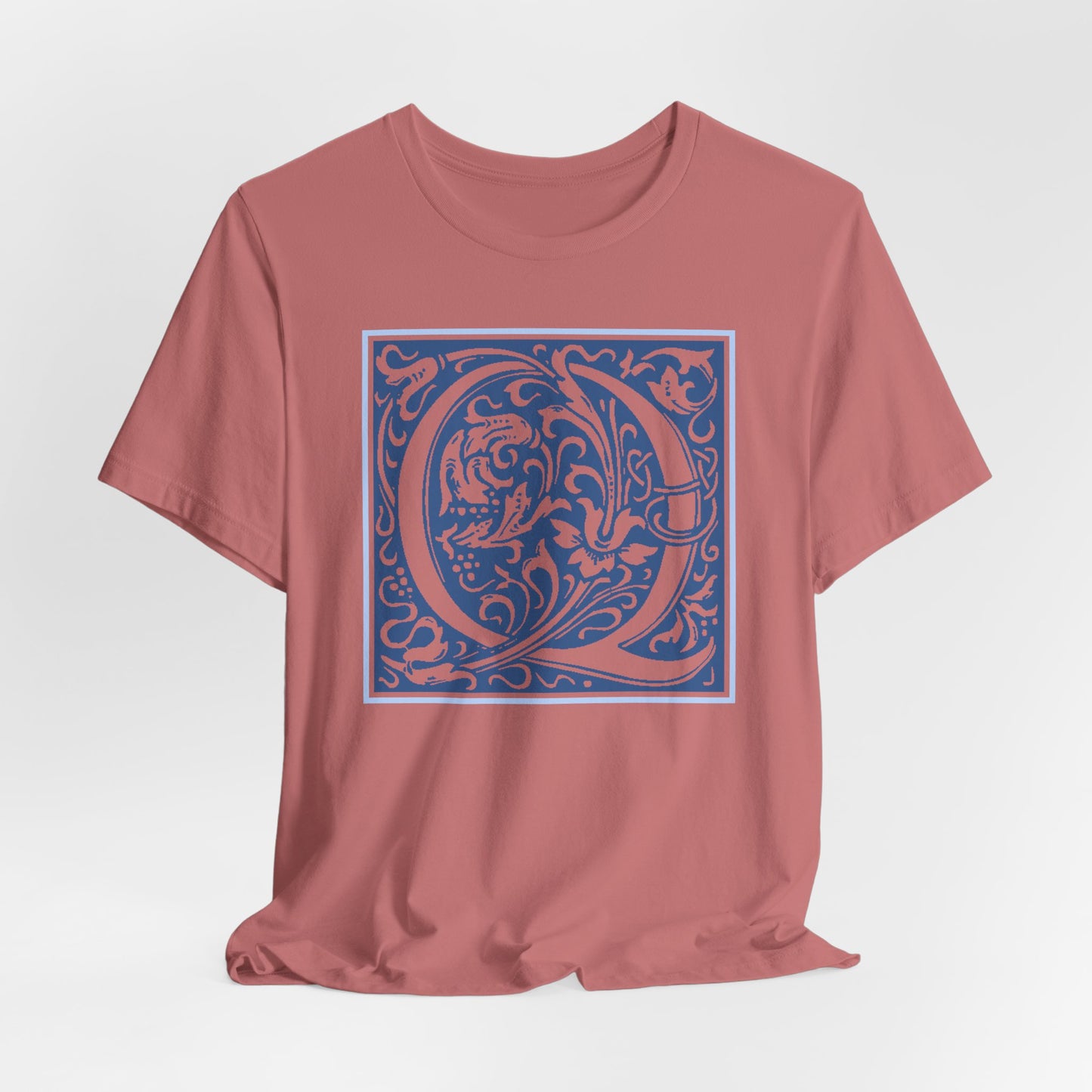 Q Scroll Blue T-Shirt Short Sleeve