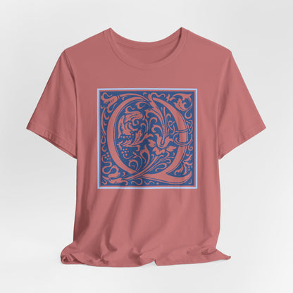 Q Scroll Blue T-Shirt Short Sleeve