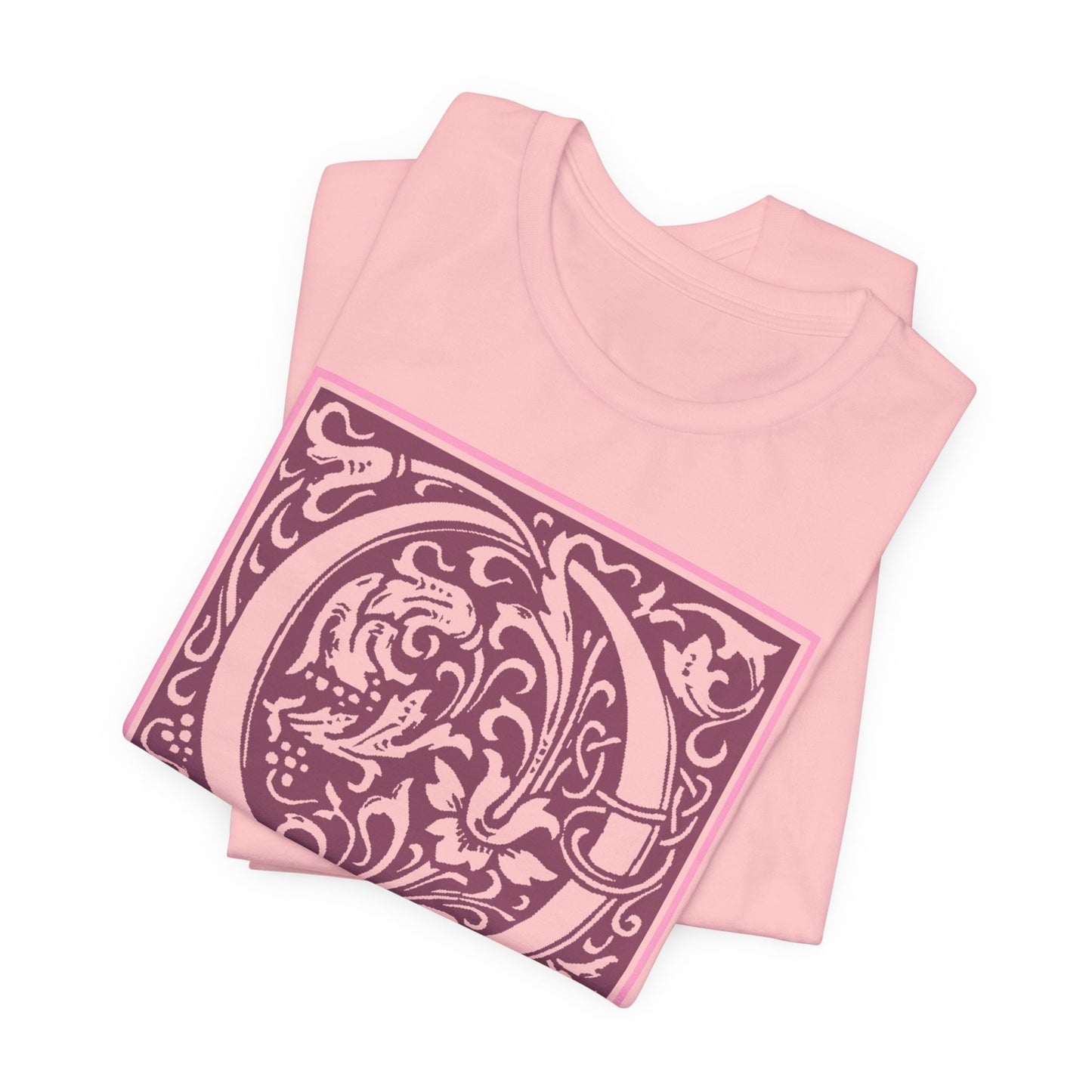 Q Scroll Wine T-Shirt Short Sleeve
