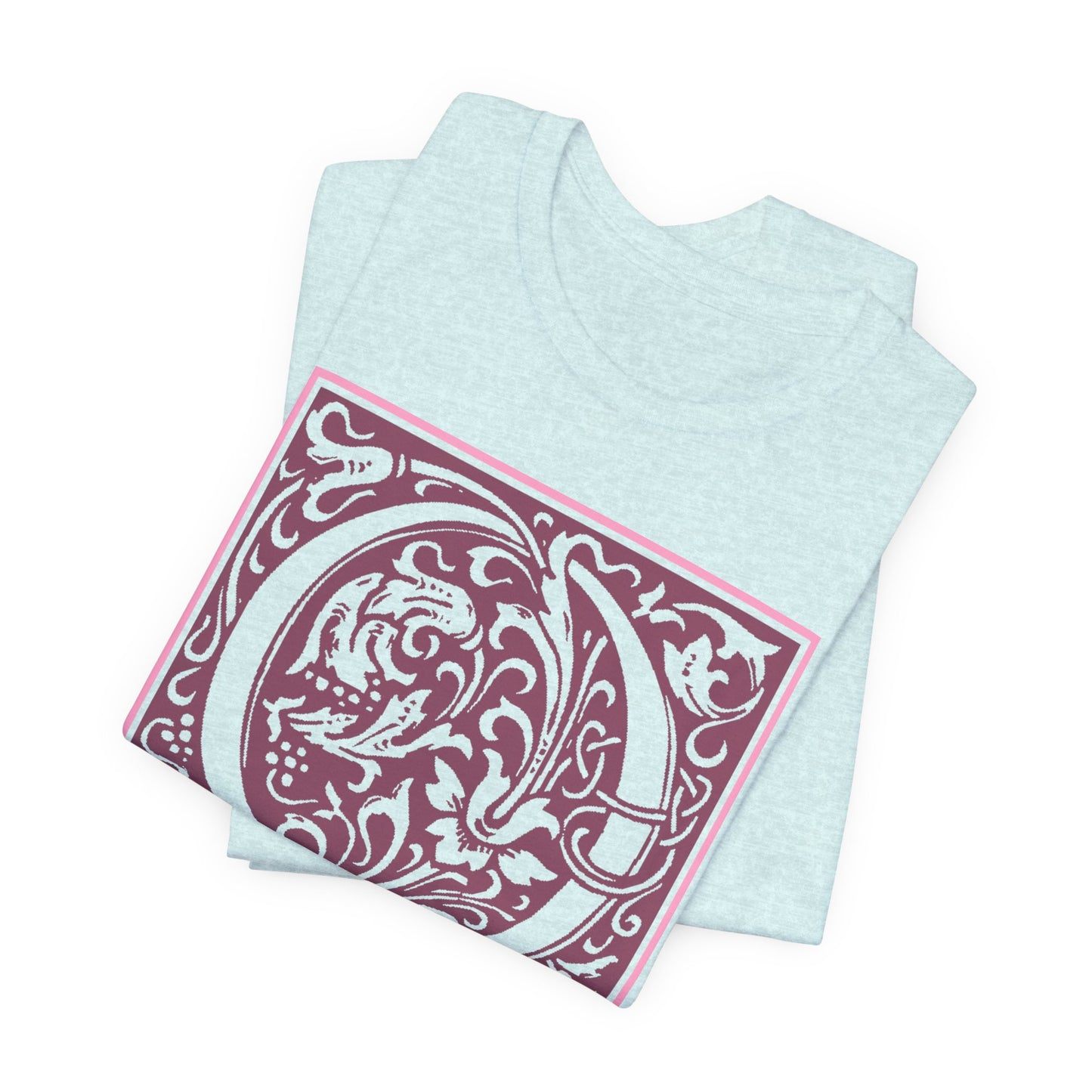Q Scroll Wine T-Shirt Short Sleeve