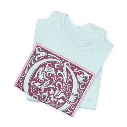 Q Scroll Wine T-Shirt Short Sleeve