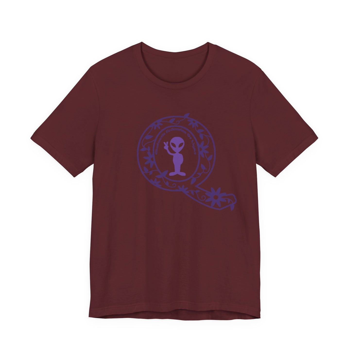 Q Purple Flower T-Shirt Short Sleeve