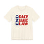 END RACE BASED LAW Blue Red T-Shirt Short Sleeve