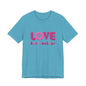 Love One Another T‑Shirt — Retro Pink Flower Peace Tee