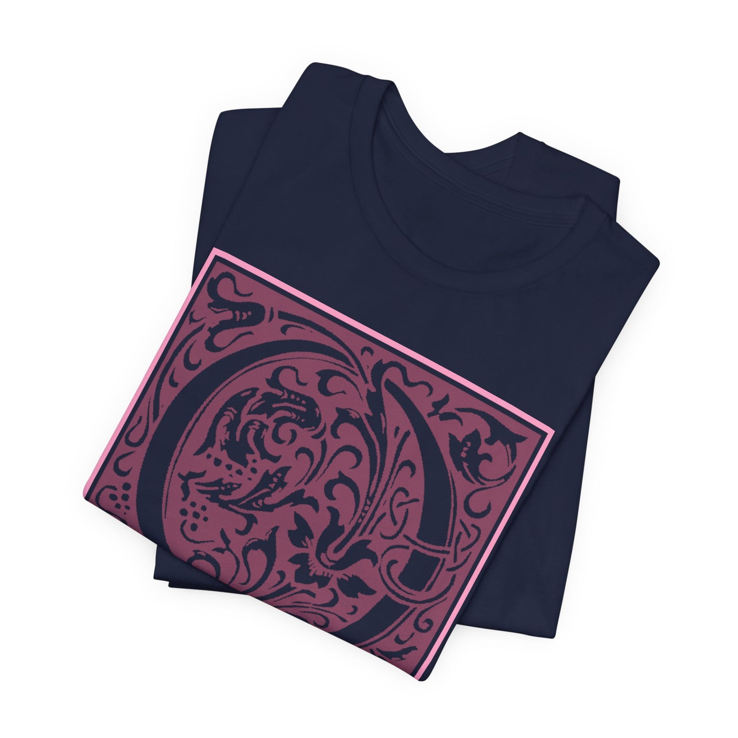 Q Scroll Wine T-Shirt Short Sleeve