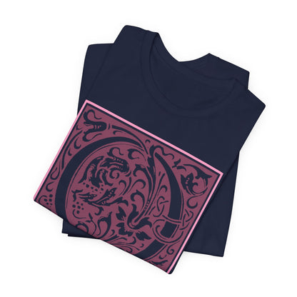 Q Scroll Wine T-Shirt Short Sleeve