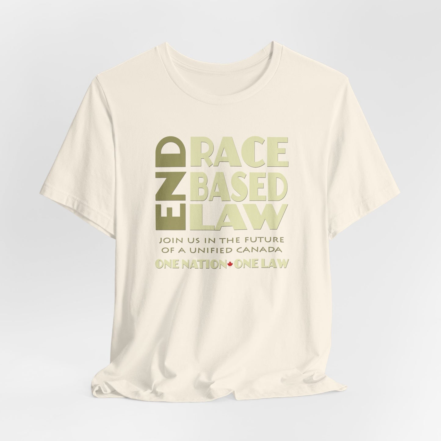 END RACE BASED LAW Canada Beige T-Shirt Short Sleeve