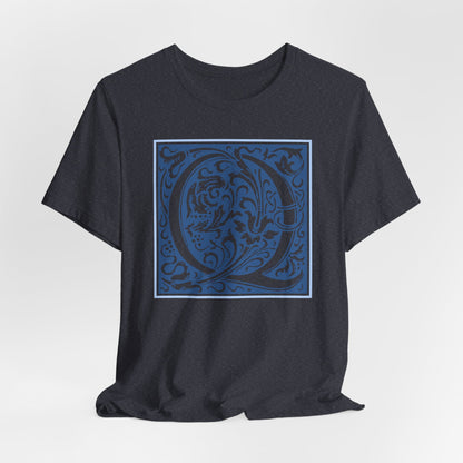 Q Scroll Blue T-Shirt Short Sleeve