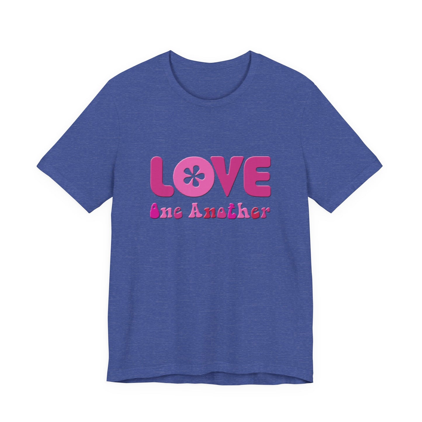 Love One Another T‑Shirt — Retro Pink Flower Peace Tee