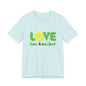 Love One Another Green Yellow T-Shirt Short Sleeve