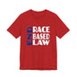 END RACE BASED LAW Blue White T-Shirt Short Sleeve