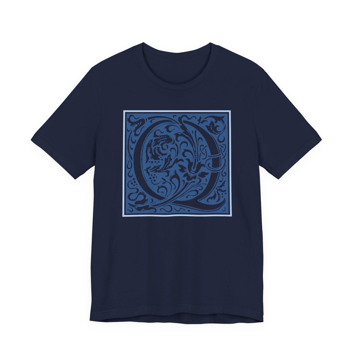 Q Scroll Blue T-Shirt Short Sleeve