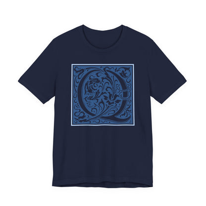 Q Scroll Blue T-Shirt Short Sleeve