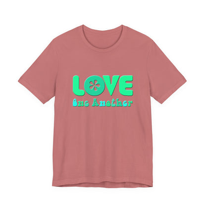 Love One Another Teal T-Shirt Short Sleeve