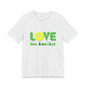 Love One Another Green Yellow T-Shirt Short Sleeve