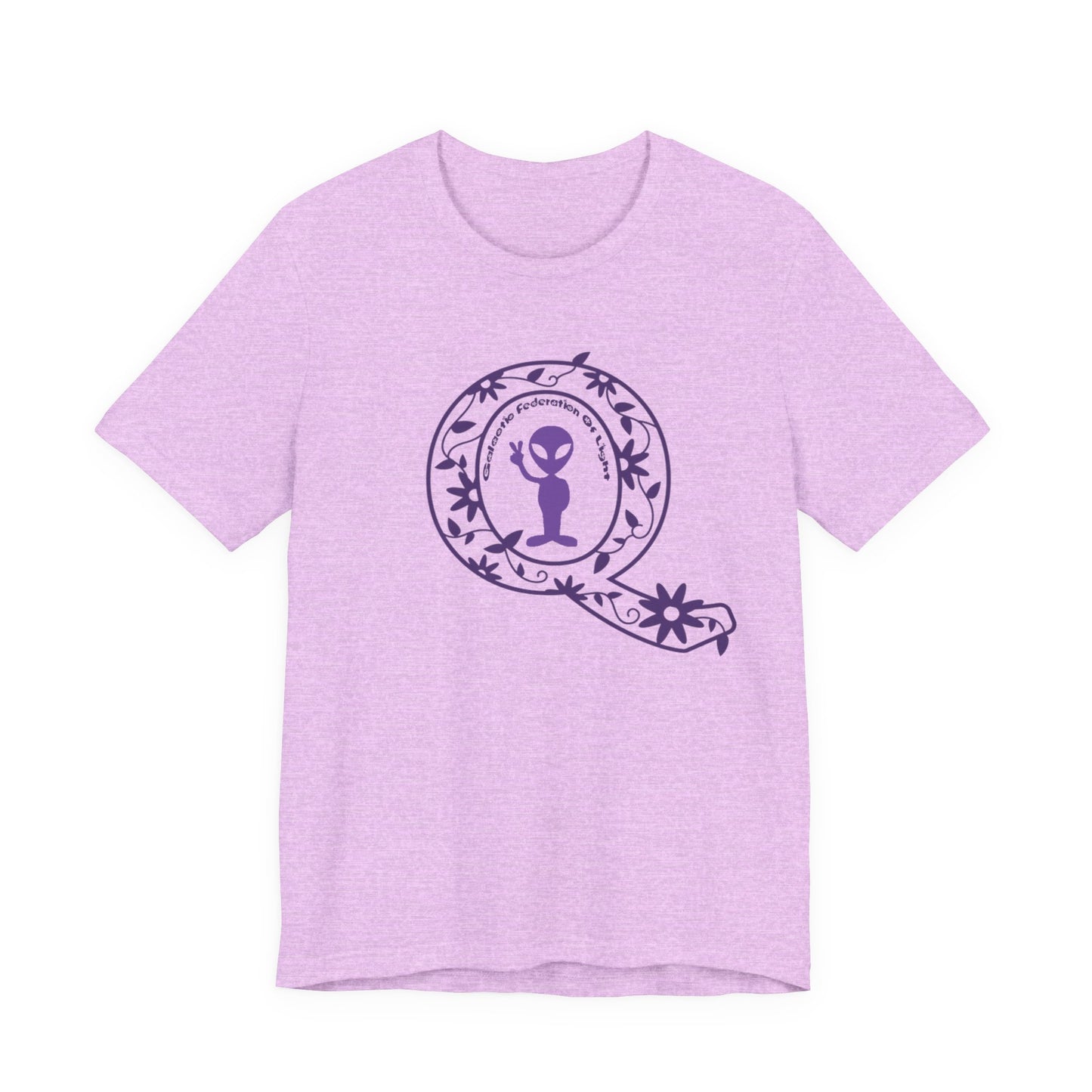 Q Purple Flower T-Shirt Short Sleeve