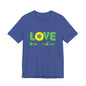 Love One Another Green Yellow T-Shirt Short Sleeve
