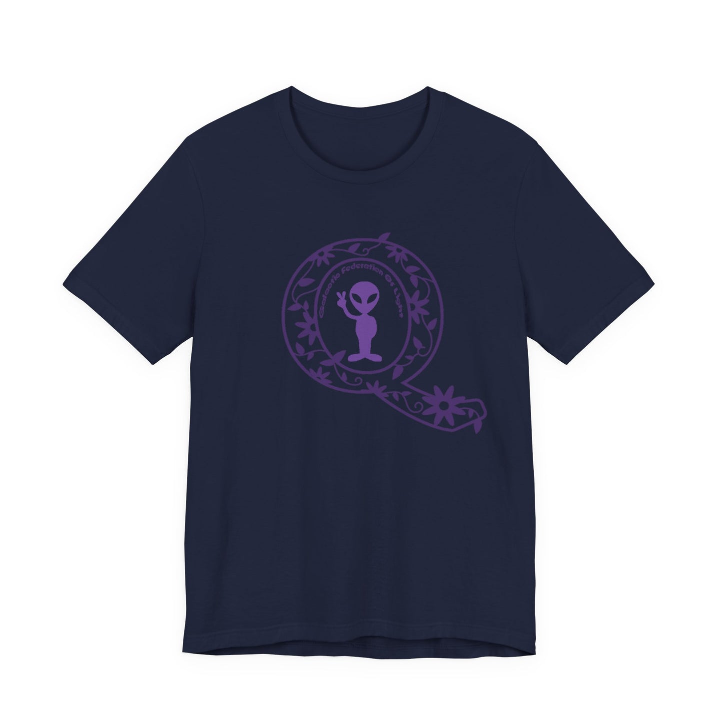 Q Purple Flower T-Shirt Short Sleeve