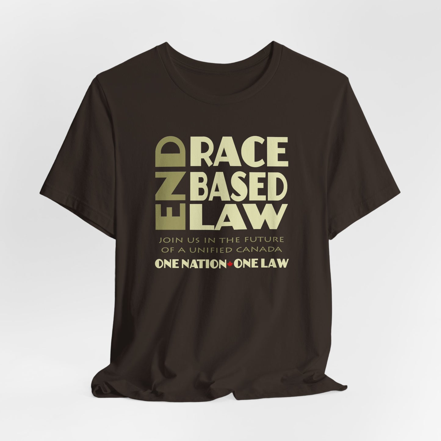 END RACE BASED LAW Canada Beige T-Shirt Short Sleeve