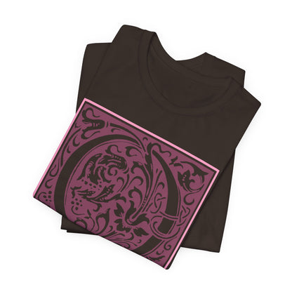 Q Scroll Wine T-Shirt Short Sleeve