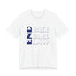 END RACE BASED LAW Blue White T-Shirt Short Sleeve