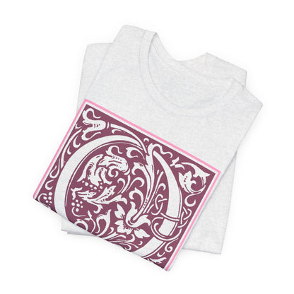 Q Scroll Wine T-Shirt Short Sleeve