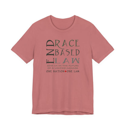 END RACE BASED LAW Canada Slim Grey T-Shirt Short Sleeve