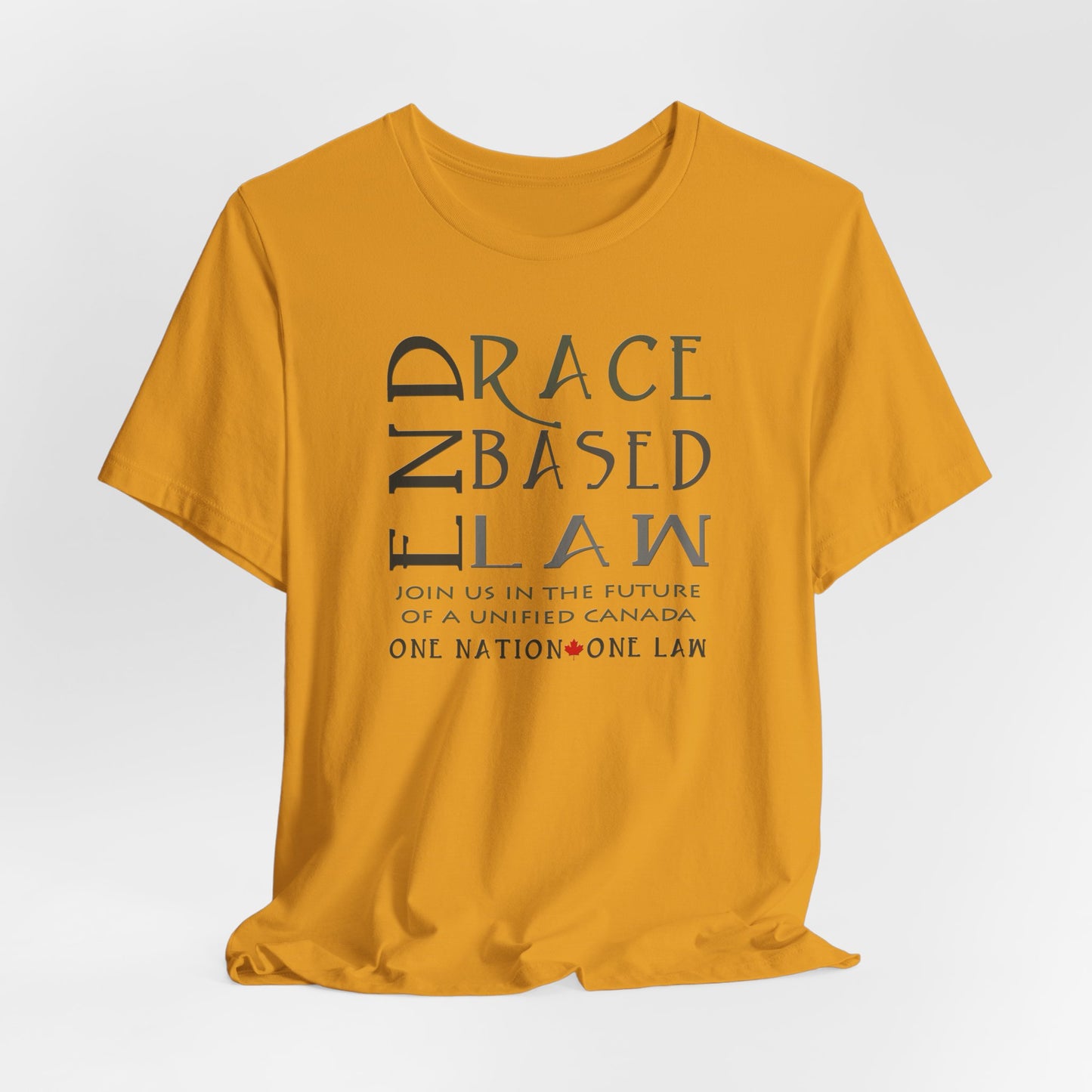 END RACE BASED LAW Canada Slim Grey T-Shirt Short Sleeve