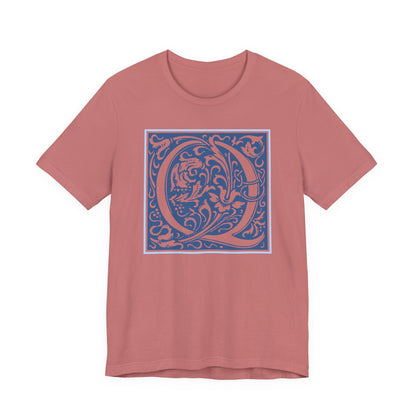 Q Scroll Blue T-Shirt Short Sleeve