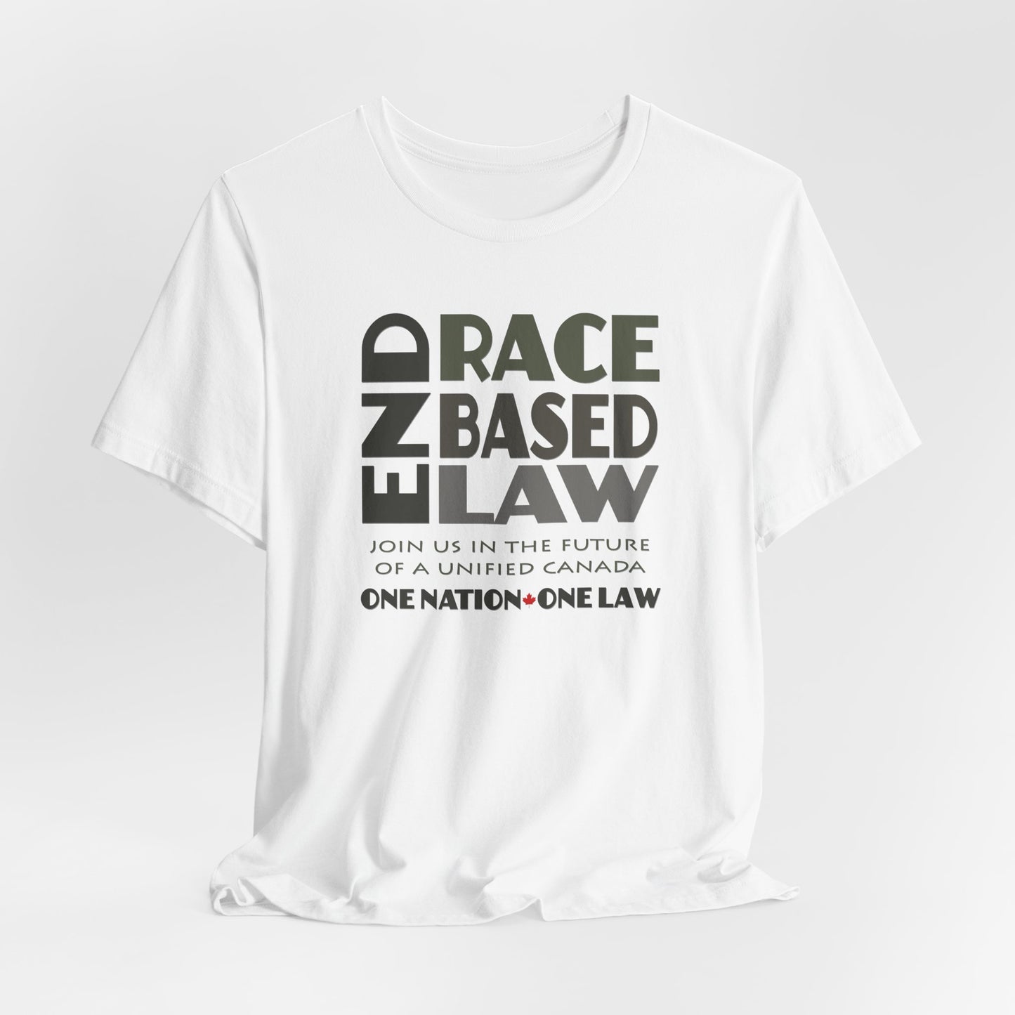END RACE BASED LAW Canada Grey T-Shirt Short Sleeve