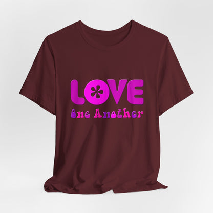 Love One Another Pink T-Shirt Short Sleeve