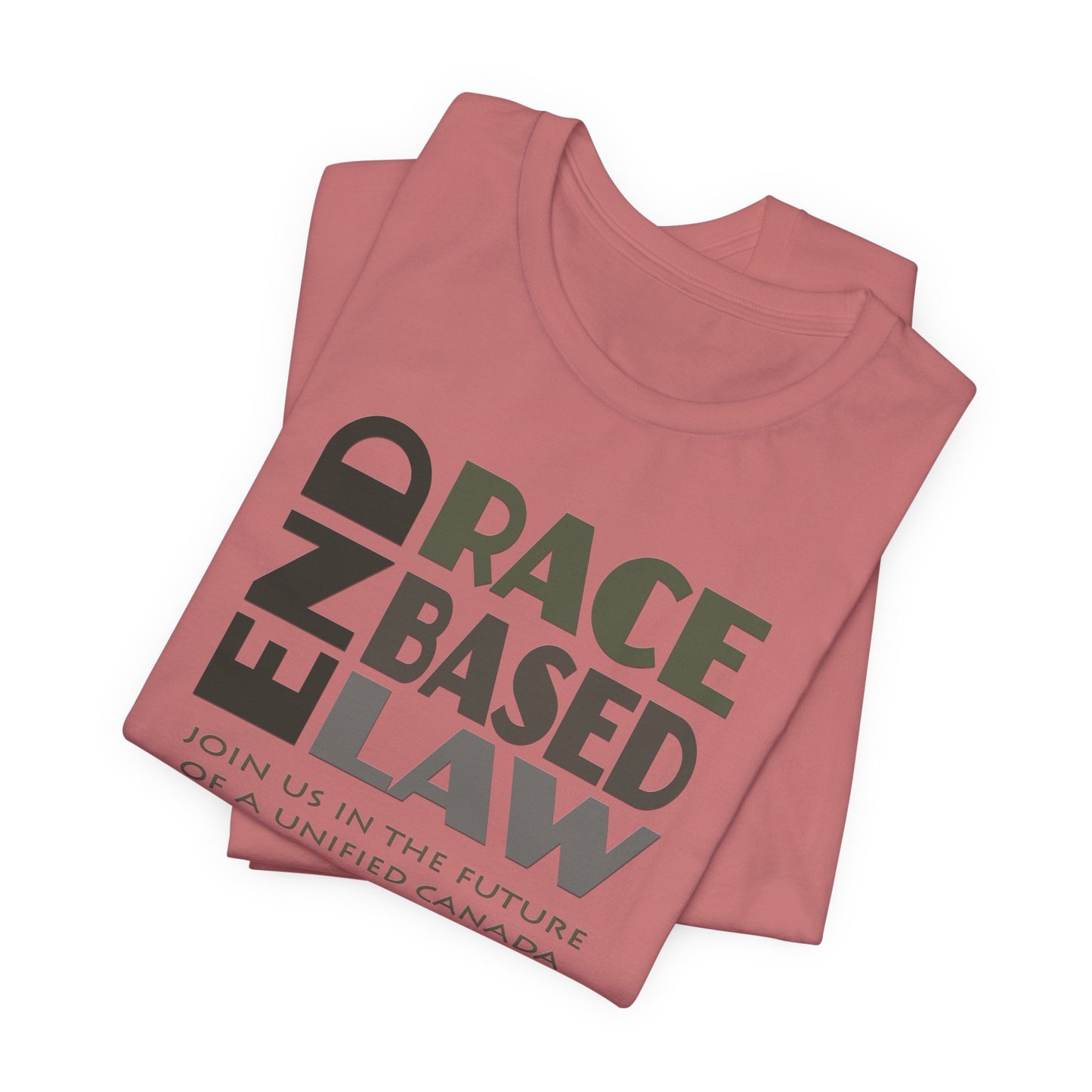 END RACE BASED LAW Canada Grey T-Shirt Short Sleeve