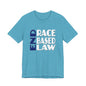 END RACE BASED LAW Blue White T-Shirt Short Sleeve
