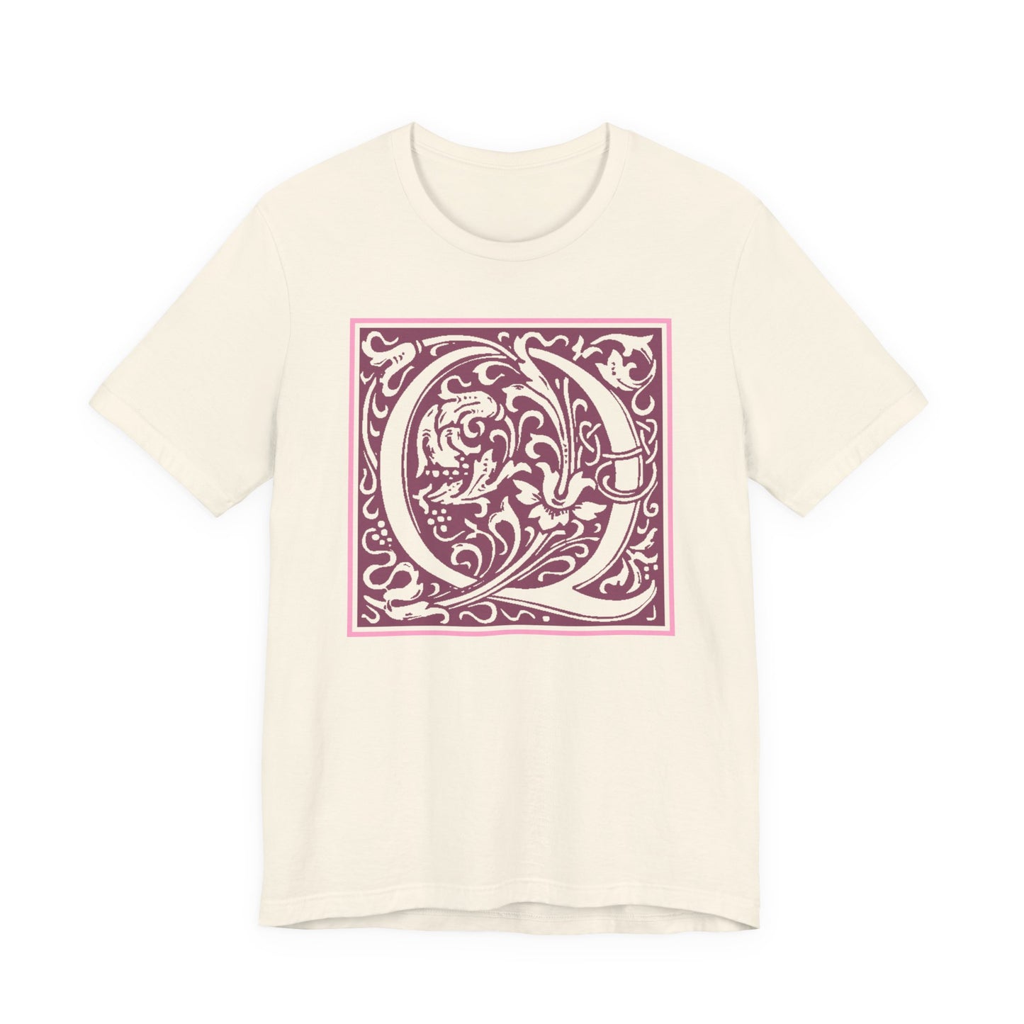 Q Scroll Wine T-Shirt Short Sleeve