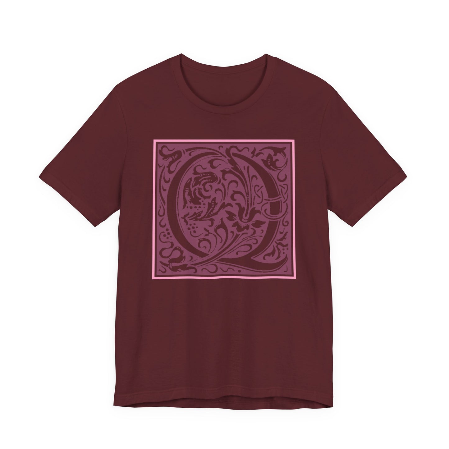 Q Scroll Wine T-Shirt Short Sleeve
