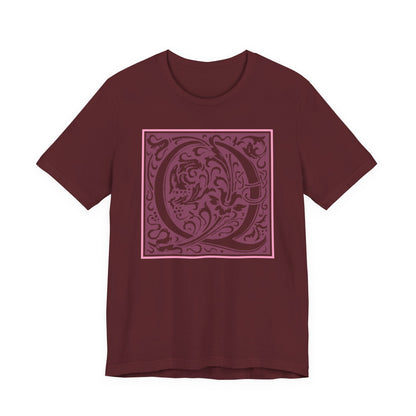 Q Scroll Wine T-Shirt Short Sleeve