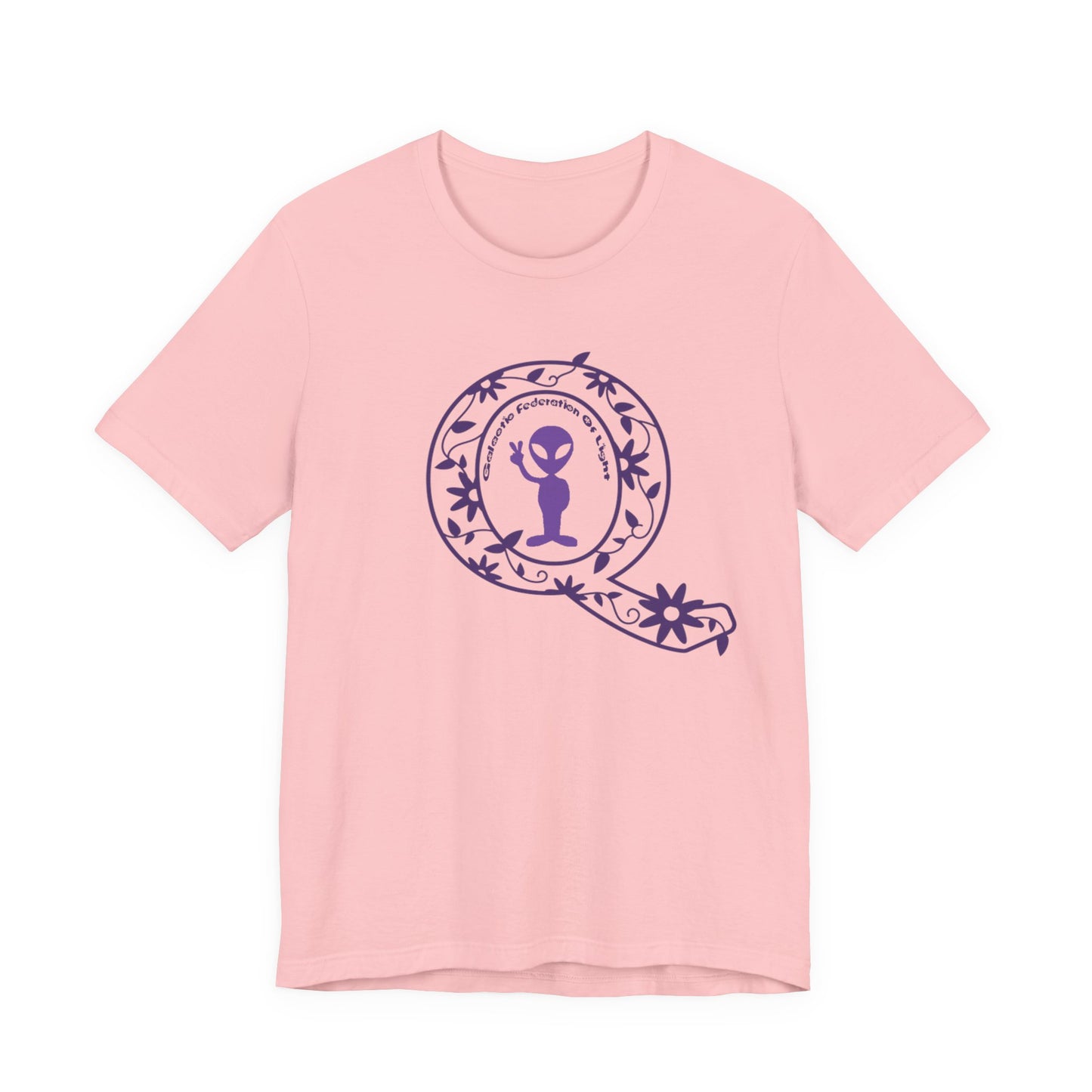 Q Purple Flower T-Shirt Short Sleeve