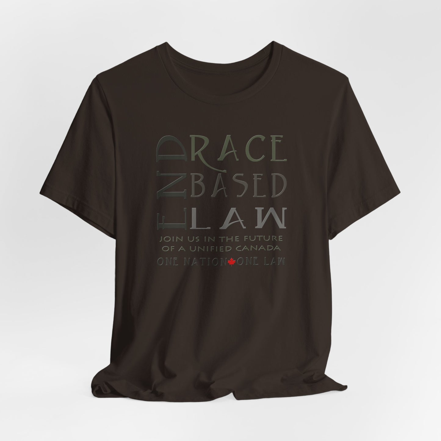 END RACE BASED LAW Canada Slim Grey T-Shirt Short Sleeve