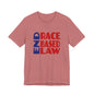 END RACE BASED LAW Blue Red T-Shirt Short Sleeve