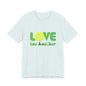 Love One Another Green Yellow T-Shirt Short Sleeve