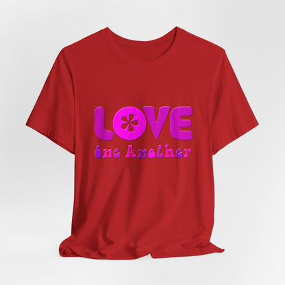 Love One Another Pink T-Shirt Short Sleeve