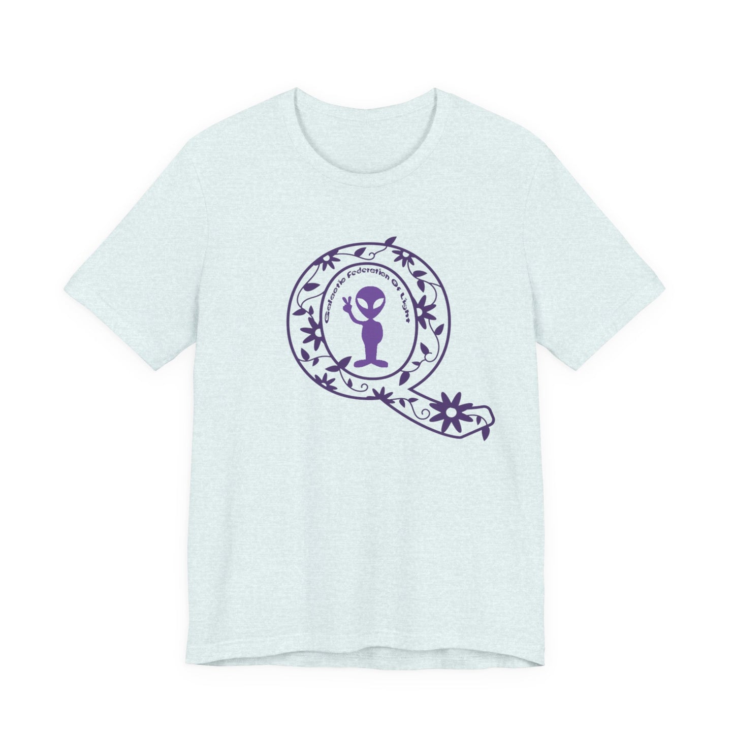 Q Purple Flower T-Shirt Short Sleeve