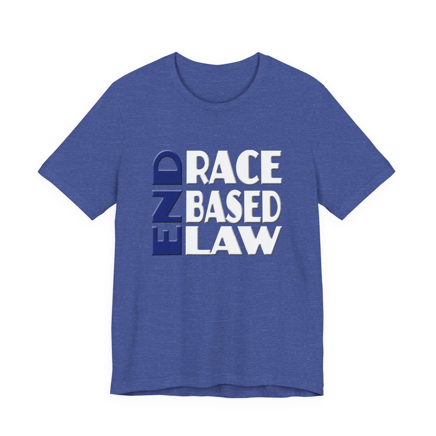 END RACE BASED LAW Blue White T-Shirt Short Sleeve