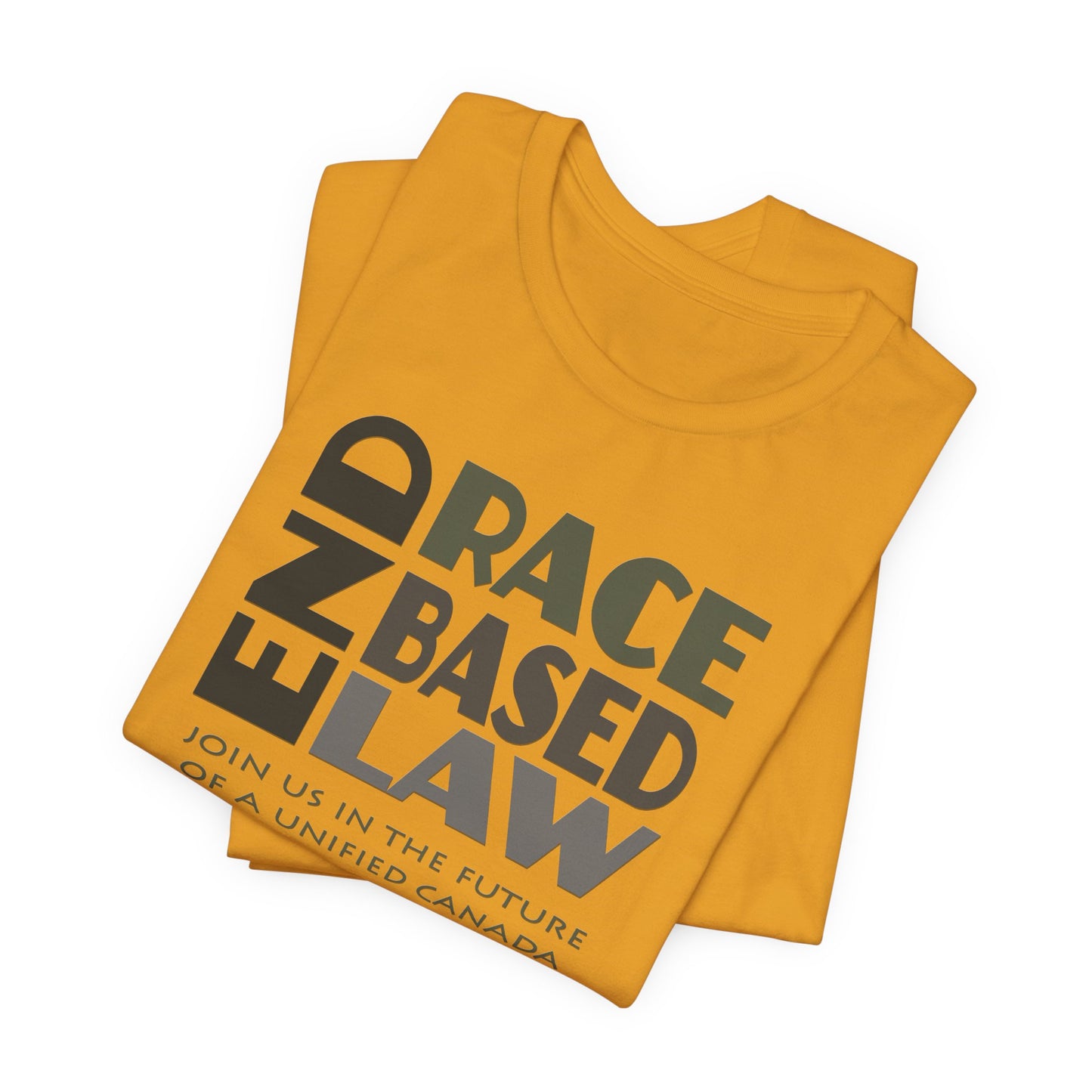 END RACE BASED LAW Canada Grey T-Shirt Short Sleeve