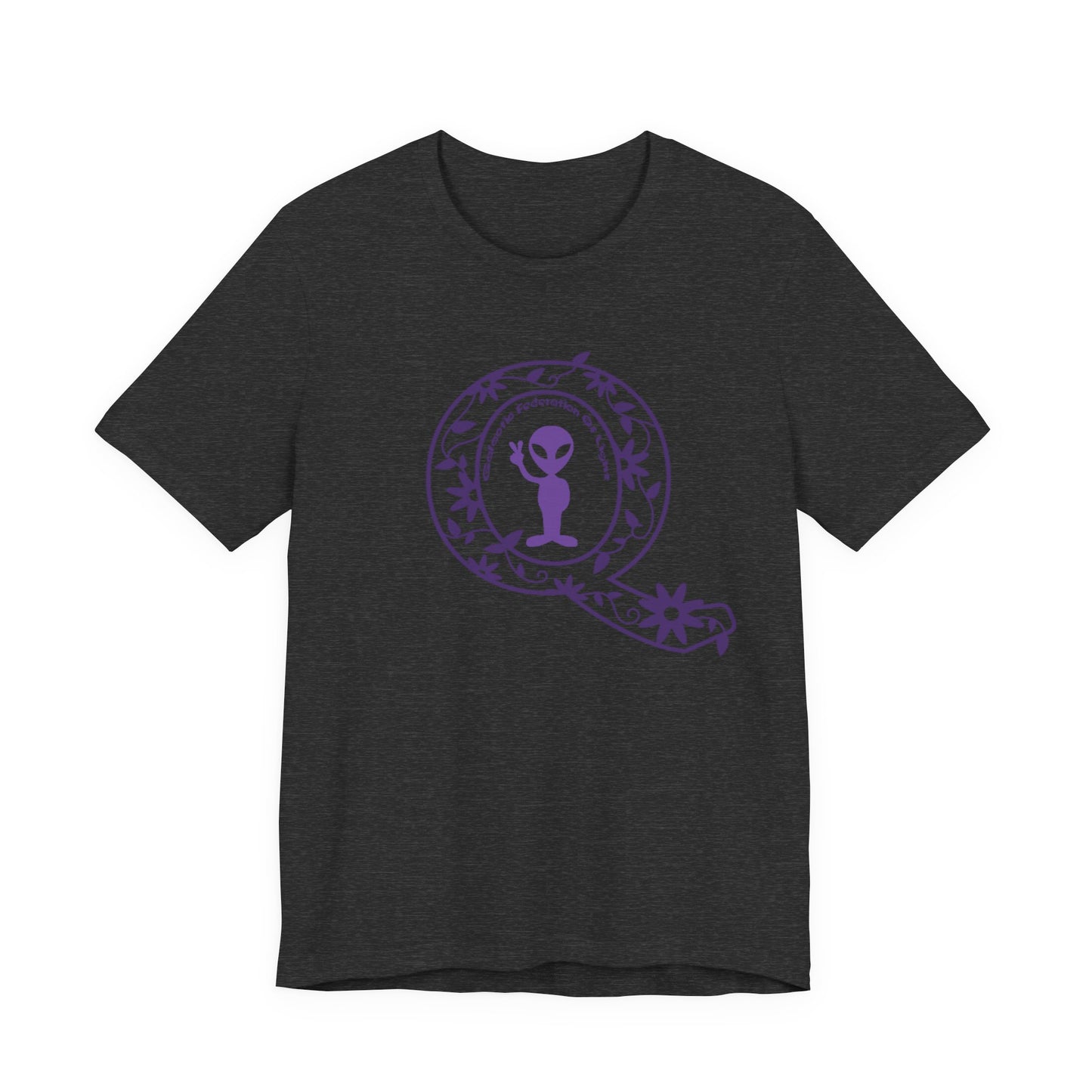 Q Purple Flower T-Shirt Short Sleeve