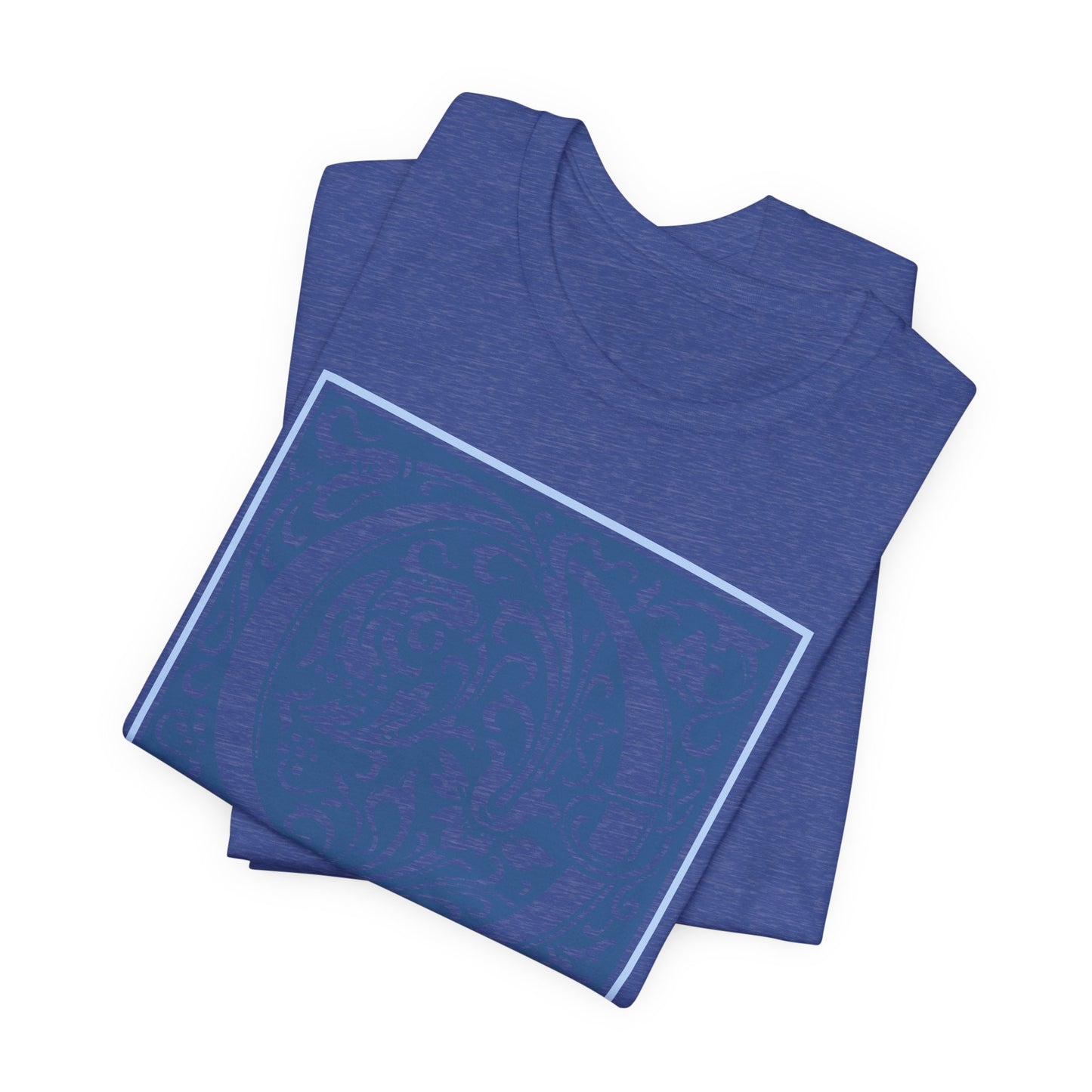 Q Scroll Blue T-Shirt Short Sleeve