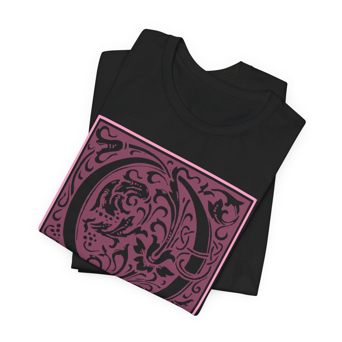 Q Scroll Wine T-Shirt Short Sleeve