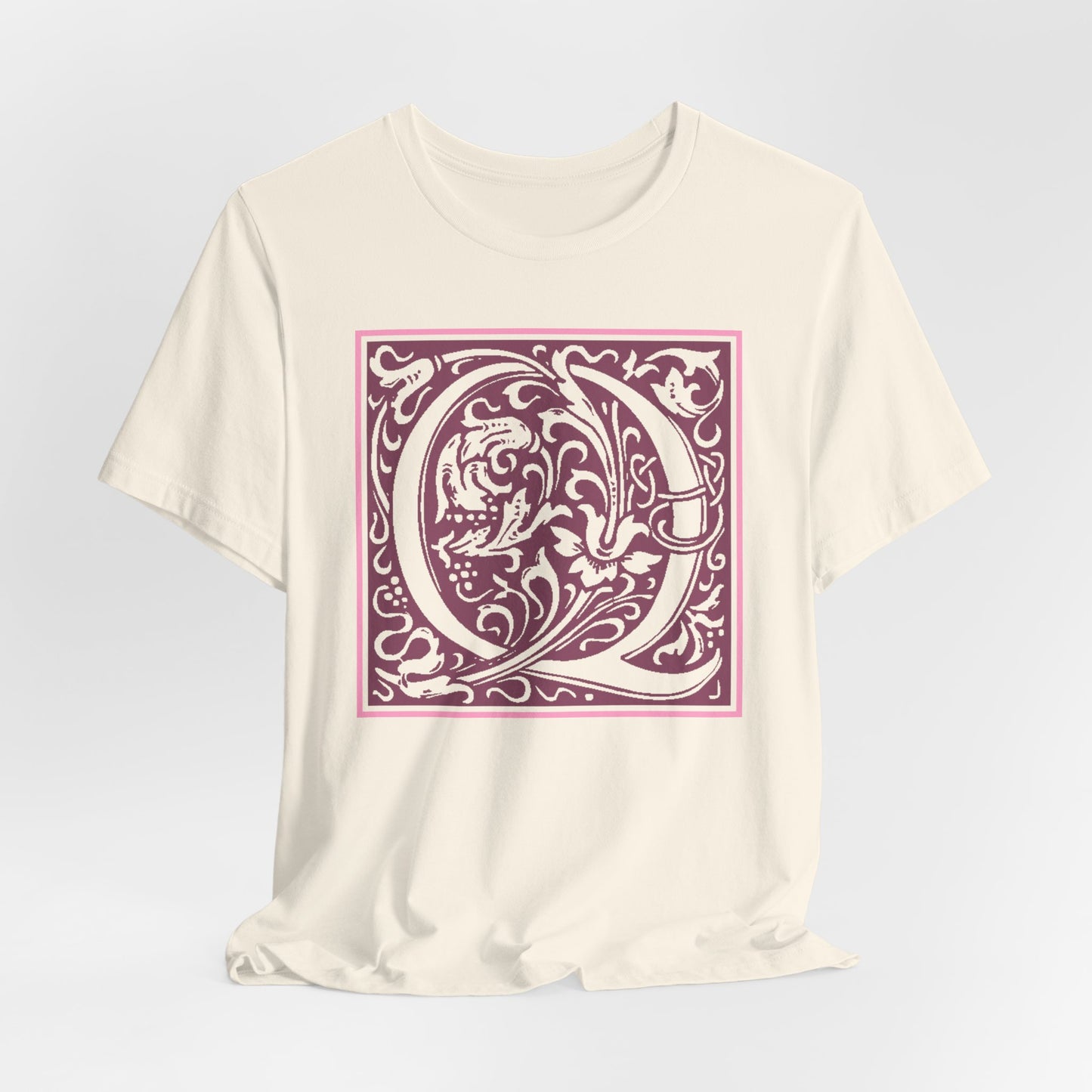 Q Scroll Wine T-Shirt Short Sleeve