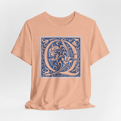 Q Scroll Blue T-Shirt Short Sleeve