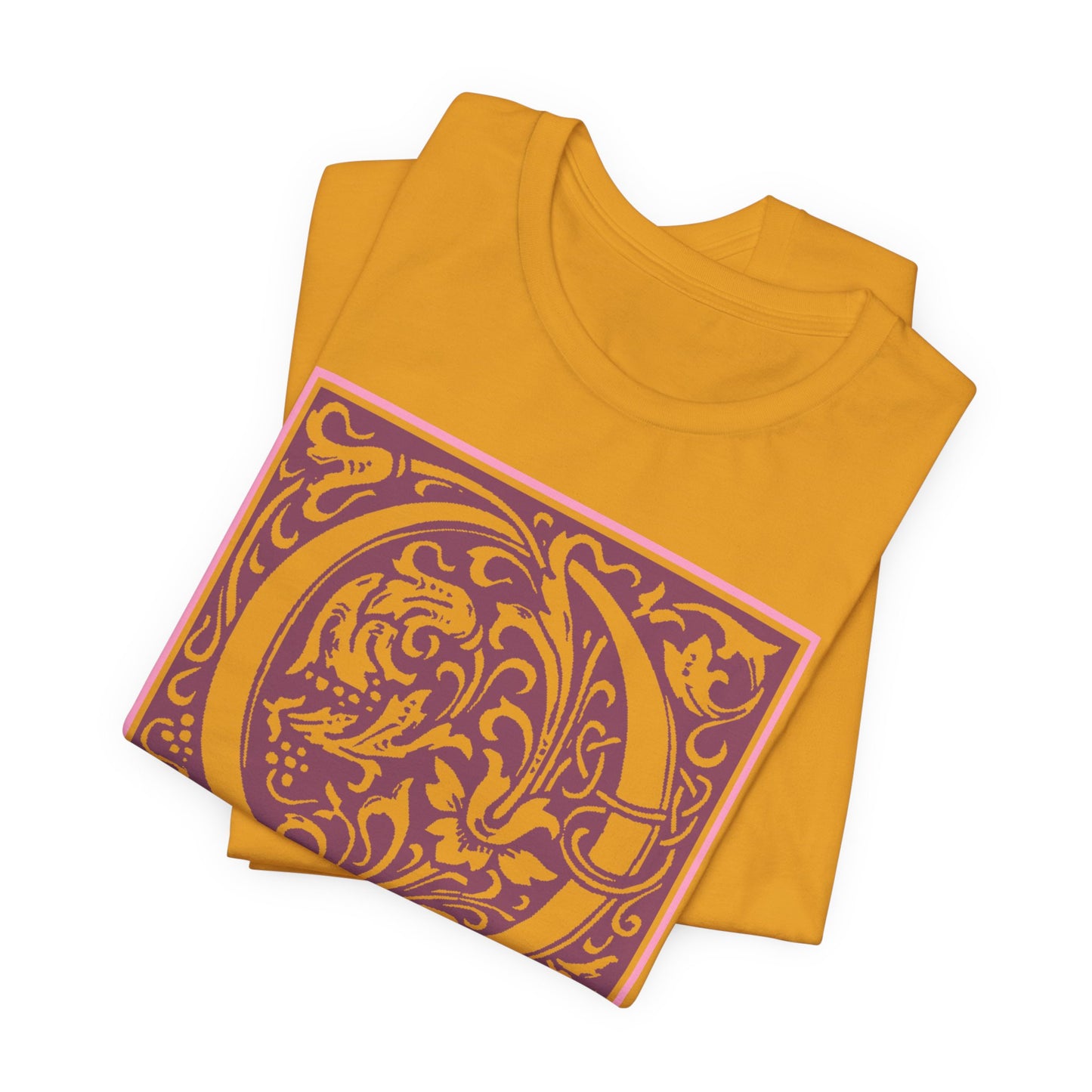 Q Scroll Wine T-Shirt Short Sleeve